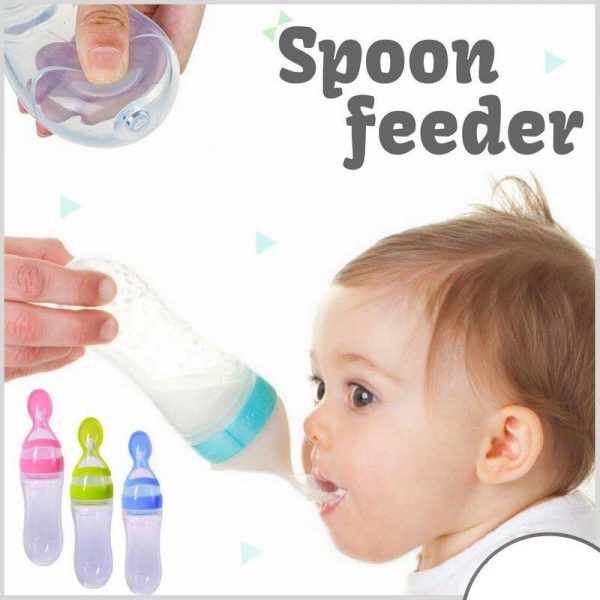 Baby Spoon Feeder Milk Bottle Silicone